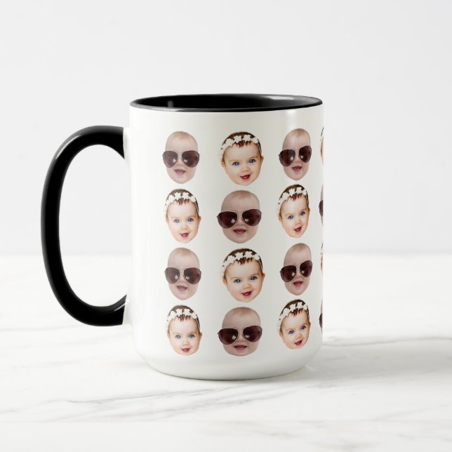 Baby Face Pattern Funny Gift Ideas for Father Mug (Left)