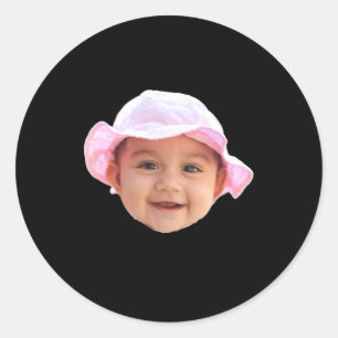 Baby Face Photo New Dad _1  Classic Round Sticker