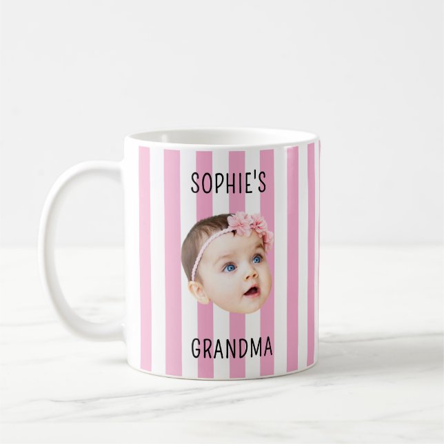 Baby Face Photo New Grandparents Mothers Day Gift  Coffee Mug (Left)