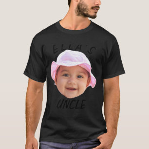 Baby Face Photo Text New Uncle  T-Shirt