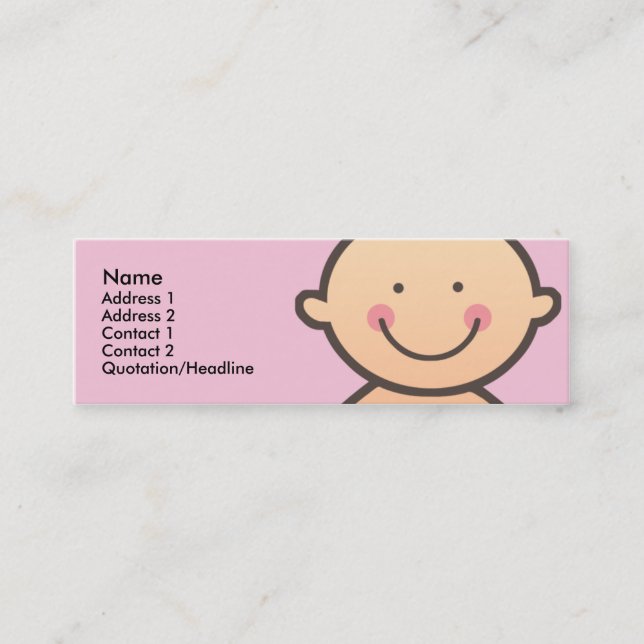 Baby Face Pink Skinny Profile Cards (Front)