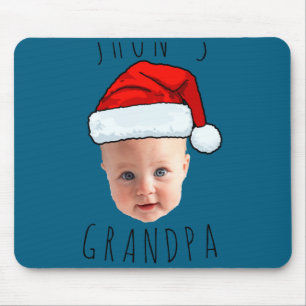Baby Face Santa Hat Christmas Photo _1 Mouse Pad
