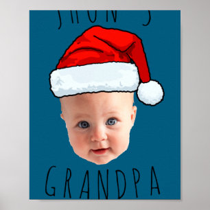 Baby Face Santa Hat Christmas Photo _1 Poster