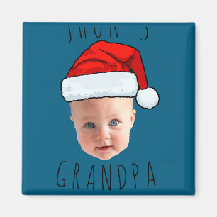 Baby Face Santa Hat Christmas Photo Magnet