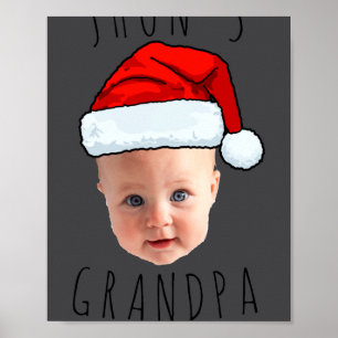 Baby Face Santa Hat Christmas Photo Poster