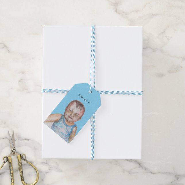 BABY FACE Sticker Gift Tags (With Twine)