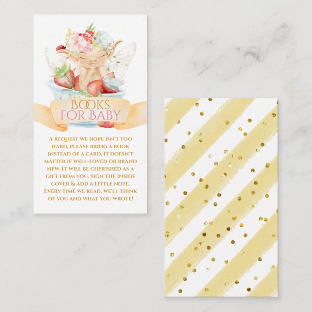 Baby Fairy and Strawberry Books for Baby Card (Front/Back)