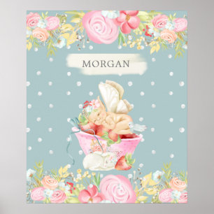 baby fairy cute garden enchanted monogram poster