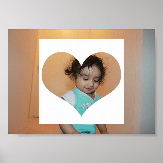 Baby Family Photo Picture Heart Son Daughter Cute Poster (Front)