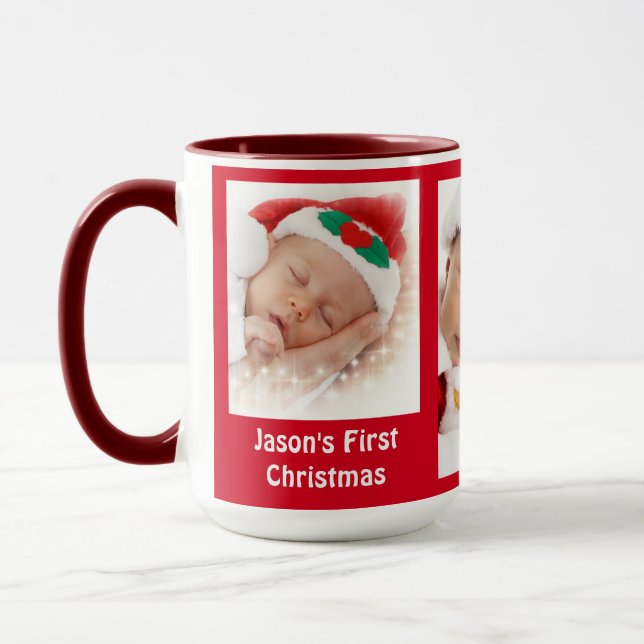 Baby, Family Pictures and Candy Cane Photo Mug (Left)