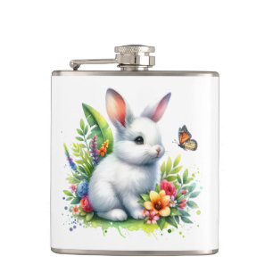 Baby Farm Animal Rabbit Sublimation Clipart-88186 Hip Flask