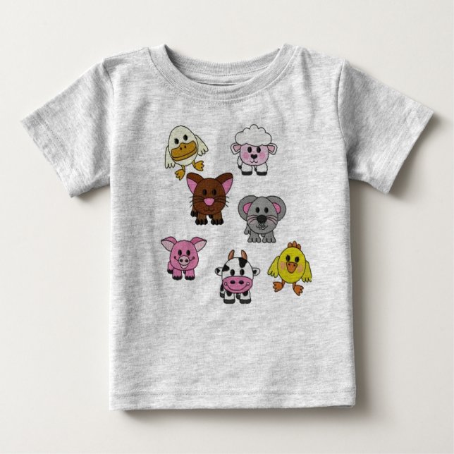 Baby Farm Animals Baby Tee (Front)