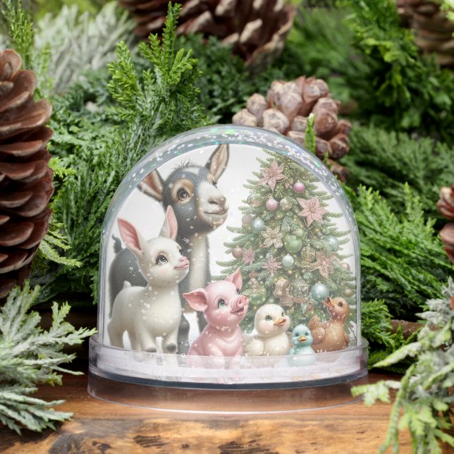 Baby Farm Animals Christmas Snowglobe (Winter)