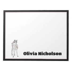 Baby Fawn Doodle Art Personalised Stationery  Notepad