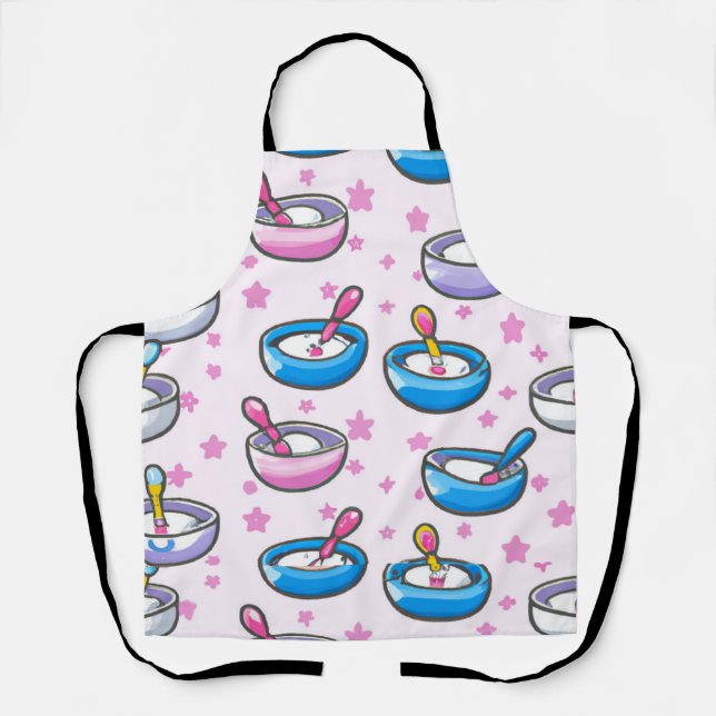 Baby feeding bowls fun bright cartoon  apron (Front)