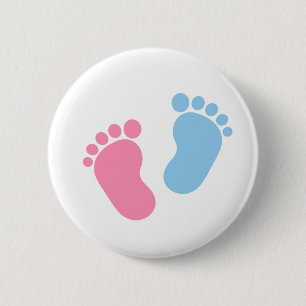 Baby feet 6 cm round badge