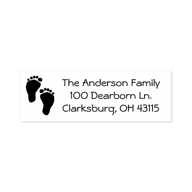 Baby Feet Address Self-inking Stamp (Design)