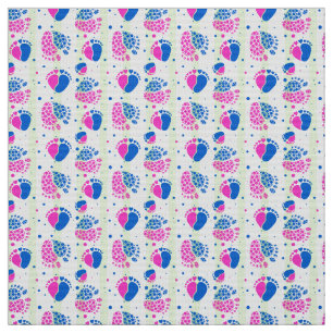 Baby Feet and Hearts in blue and pink colour Fabric