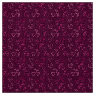 Baby Feet and Hearts in pink glitter Fabric