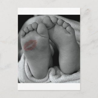 Baby Feet and Kiss Postcard