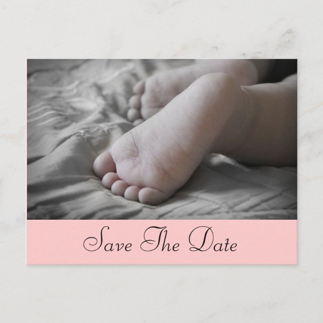 Baby Feet Announcement Postcard (Front)