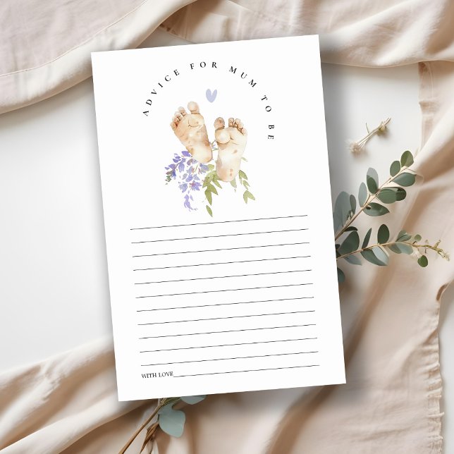 Baby Feet Blue Floral Advice For Mum Baby Shower  (Creator Uploaded)