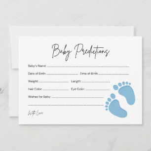 Baby Feet Boy Baby Prediction & Wishes Card