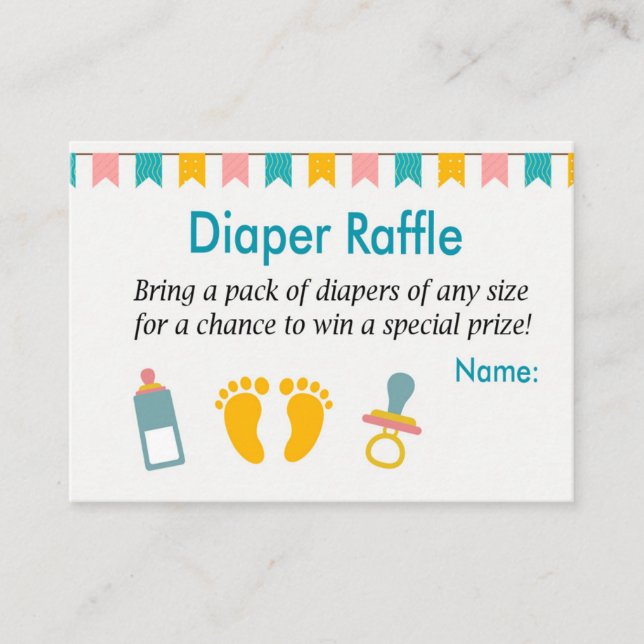 Baby Feet Diaper Raffle Tickets (Front)