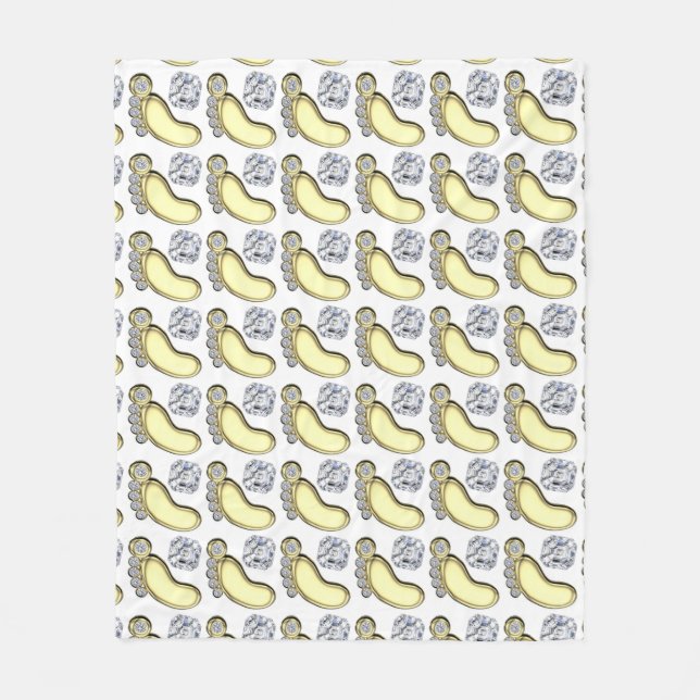 Baby Feet Fleece Blanket (Front)