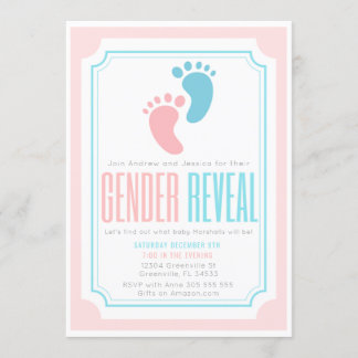 Baby Feet Gender Reveal Invitation