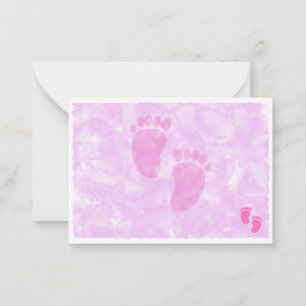 Baby Feet Girl Baby Shower Blank Pink Card