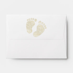 Baby Feet Gold Glitter Envelope