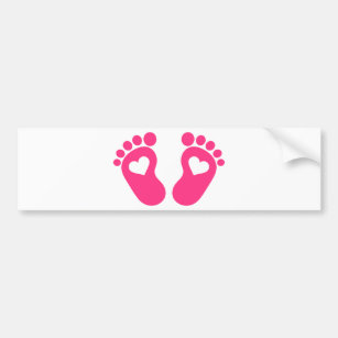 Baby feet hearts bumper sticker