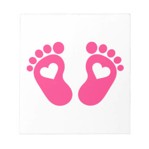 Baby feet hearts notepad