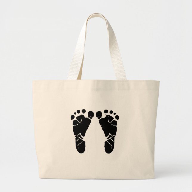 Baby Feet Large Tote Bag (Front)