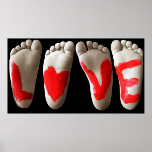 Baby feet love poster