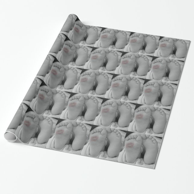 Baby Feet Wrapping Paper (Unrolled)