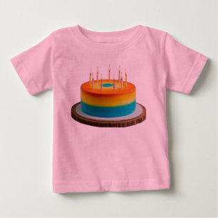 Baby Fine Jersey Birthday Cake T-Shirt