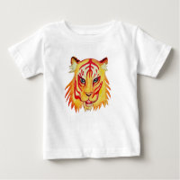 Baby Fine Jersey T-Shirt Tiger Drawing