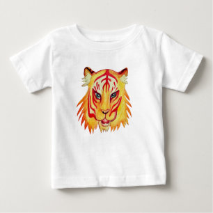 Baby Fine Jersey T-Shirt Tiger Drawing