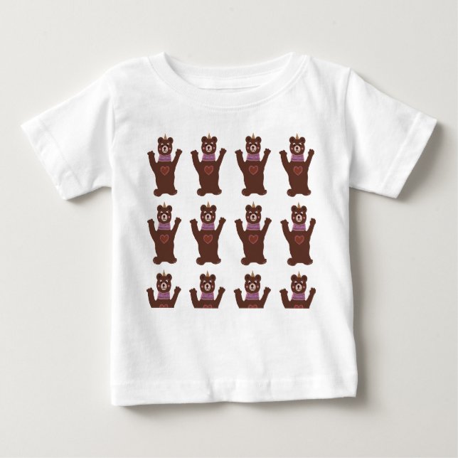 Baby Fine Jersey T-Shirt, White Bears T-Shirt (Front)