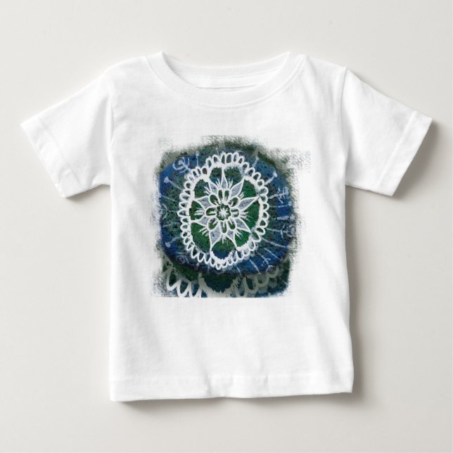 Baby Fine Jersey T-Shirt White mandala (Front)