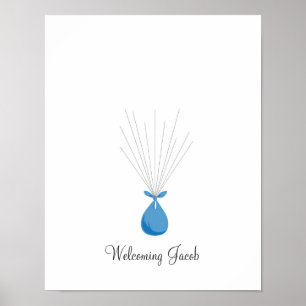 Baby Fingerprint Balloons - Blue Poster