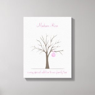 Baby Fingerprint Tree – Pink Canvas Print