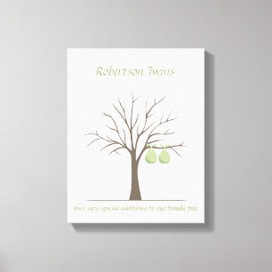 Baby Fingerprint Tree – Twins Canvas Print