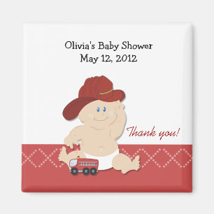 BABY FIRE FIGHTER Baby Shower Favour Magnet
