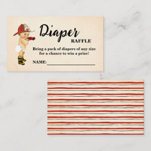 Baby Firefighter Diaper Raffle Ticket Baby Shower