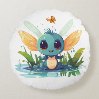 Baby Firefly Dragon Round Cushion