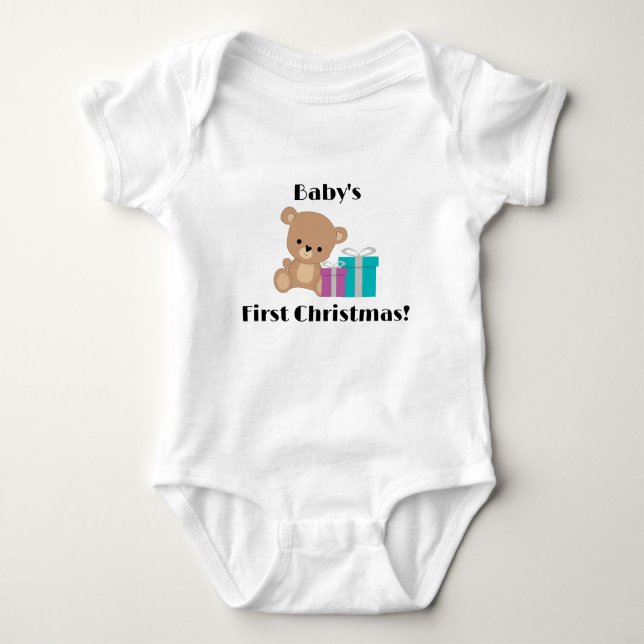 Baby First Christmas! Baby Bodysuit (Front)