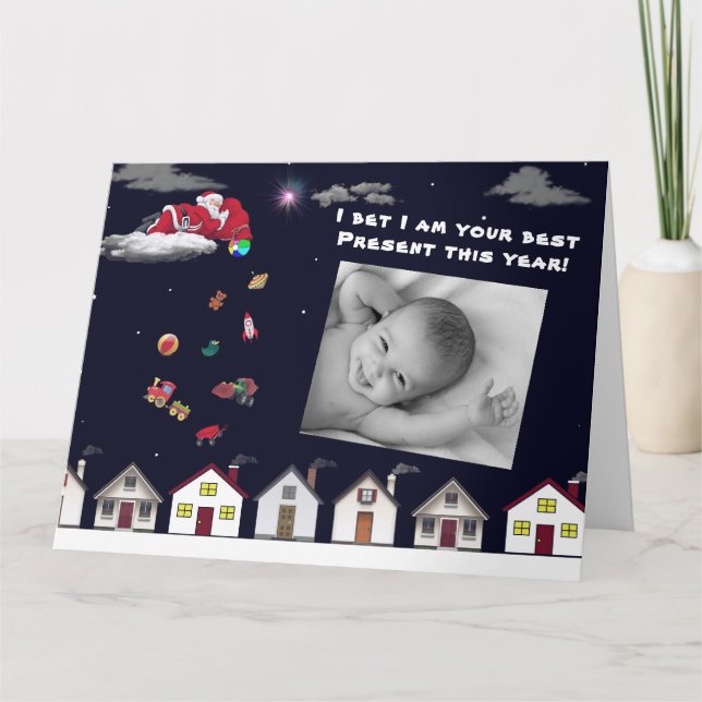 BABY FIRST CHRISTMAS. CUSTOM BABY PHOTO PLACEMAT CARD (Front)